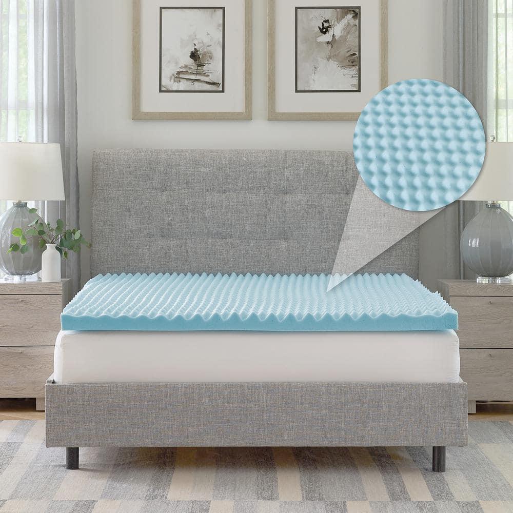 BodiPEDIC 2.5'' Gel Memory Foam Convoluted Mattress Topper