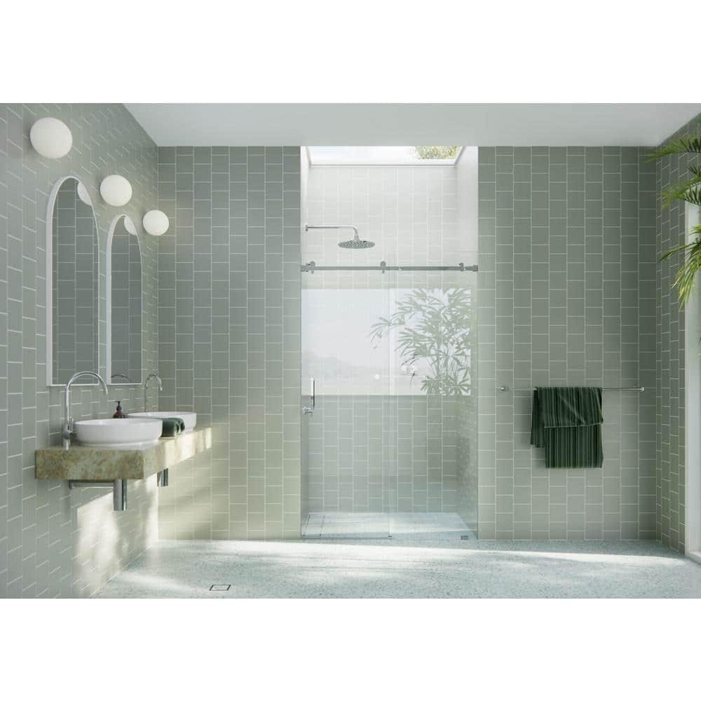Astro 44 - 48 in. x 78 in. Fully Frameless Glass Sliding Shower Door