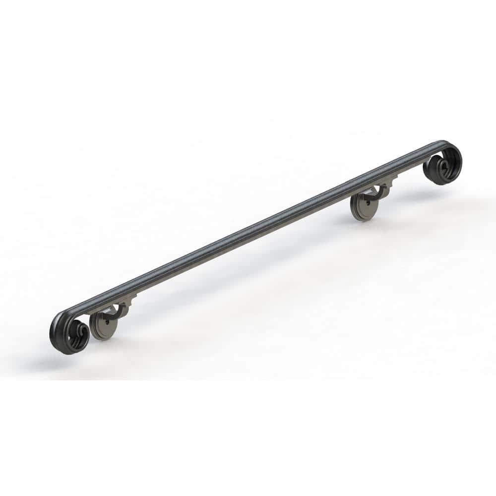 Arc and Hammer Scroll Wrought Iron Handrail