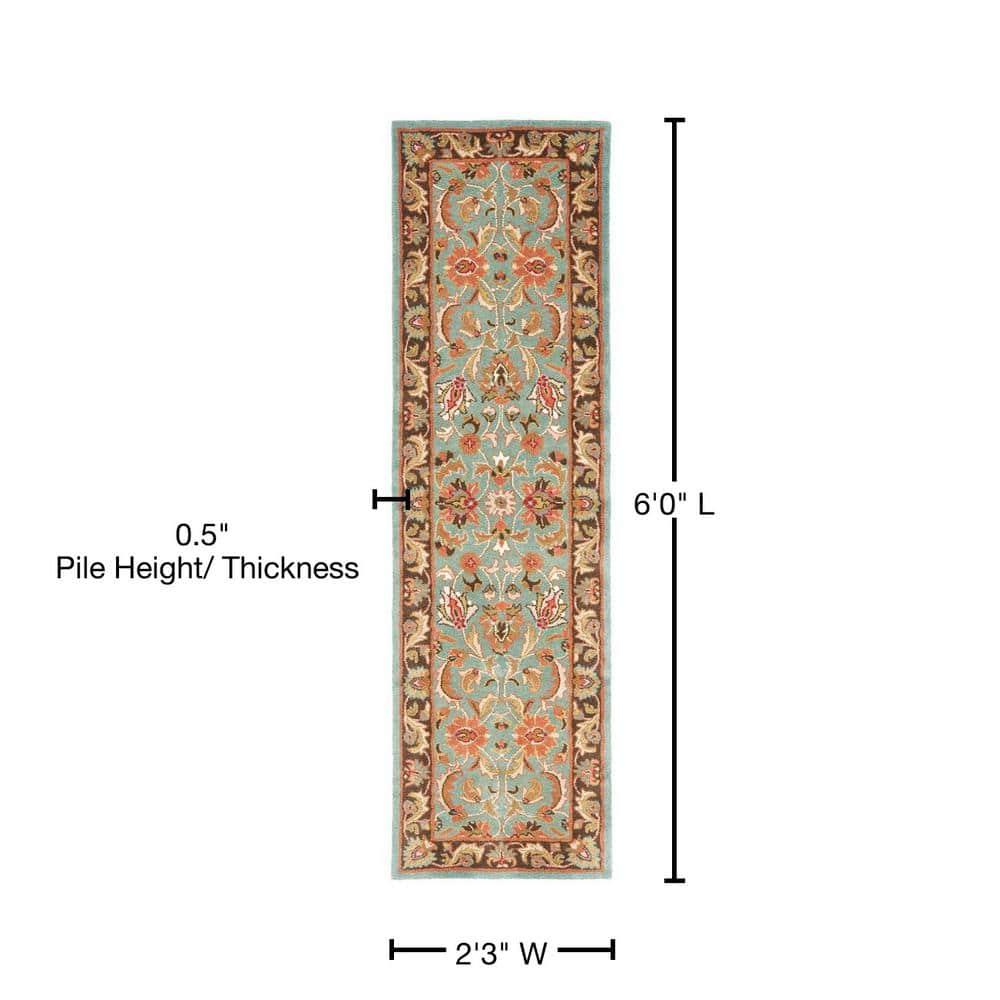 Heritage HG812 Hand Tufted Runner Rug - Blue/Brown - 2'3"x6' - Safavieh.