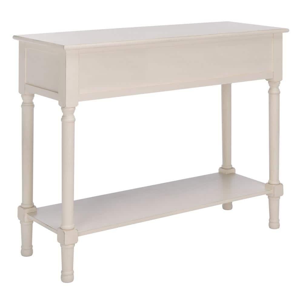 Ryder 2 Drawer Console Table - Distressed White/Greige - Safavieh