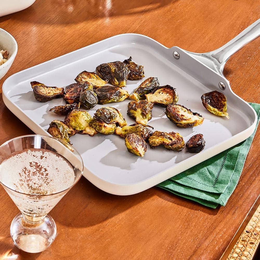 Caraway Home 11.02" Nonstick Square Flat Griddle Fry Pan Sage: Caraway Cookware, Silicone Polyester, Hand Wash