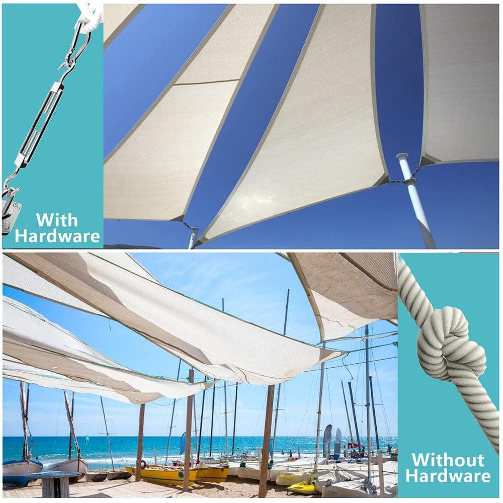 FZENeast Shade Sail Hardware Kit, 5 Inch Super Heavy Duty 304 Marine Grade Stainless Steel Sun Shade Hardware Kit for Triangle/Rectangle/Square Sun Shade Sails Installation (40 PCS)