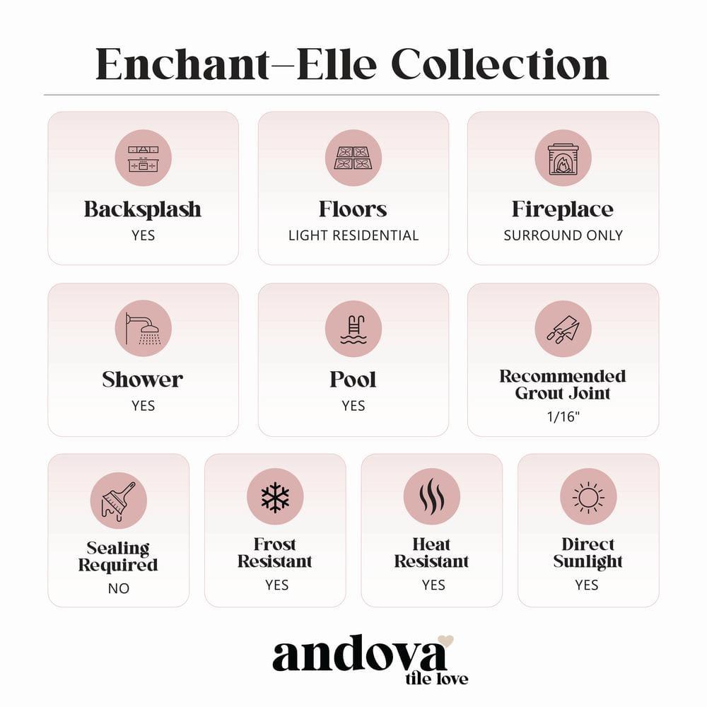 Enchant-Elle 4-in. x 12-in. Subway Polished Glass Wall & Floor Tile