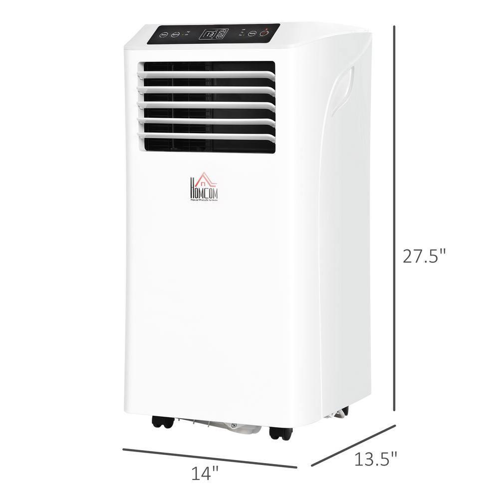 HOMCOM 10000 BTU Mobile Portable Air Conditioner with Cooling, Dehumidifier, Ventilating, Remote Control, 24-Hour Timer, Portable AC Unit for Bedroom, Living Room, Home Office, White