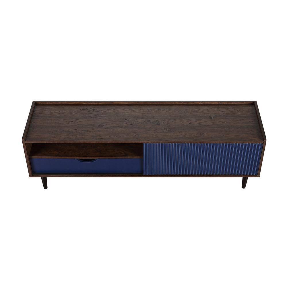 Duane Modern Ribbed TV Stand: Fits up to 55" Screens, Cable Management - Manhattan Comfort