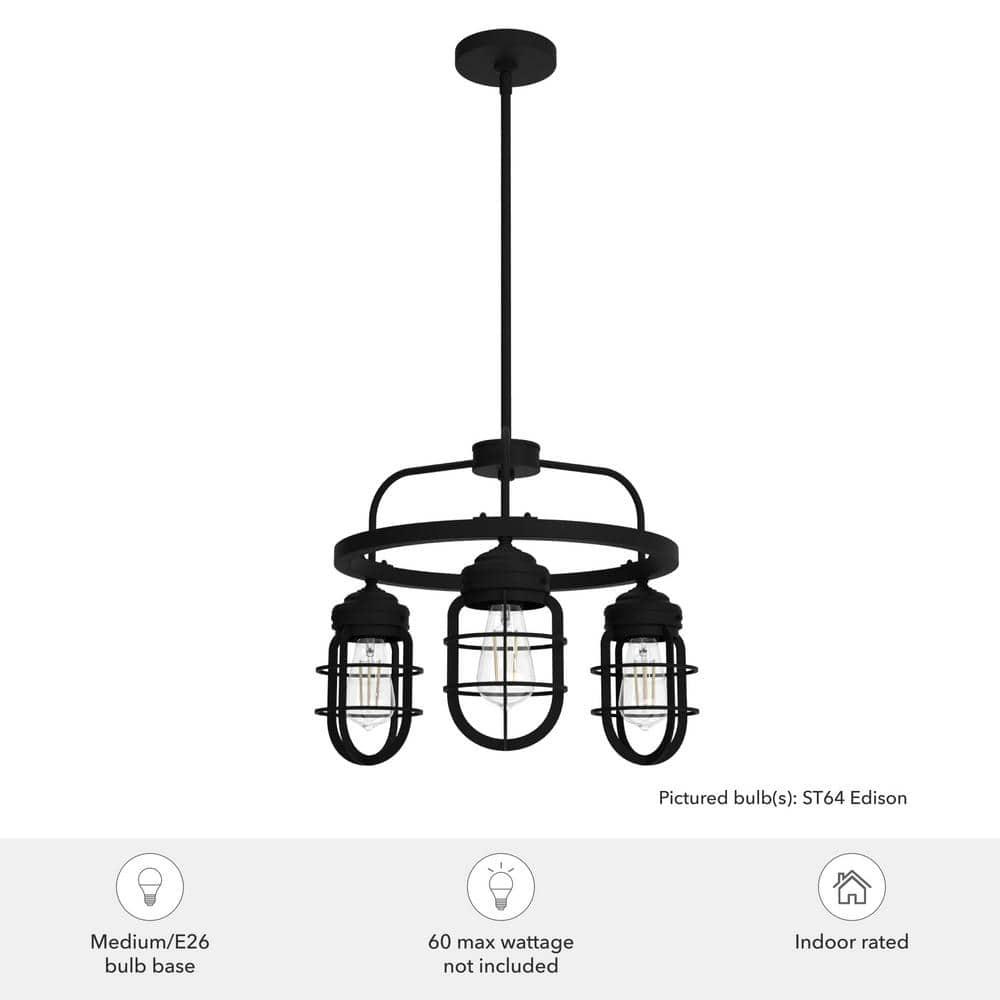 Starklake 3 Light Chandelier Statement Wagon Wheel Chandelier
