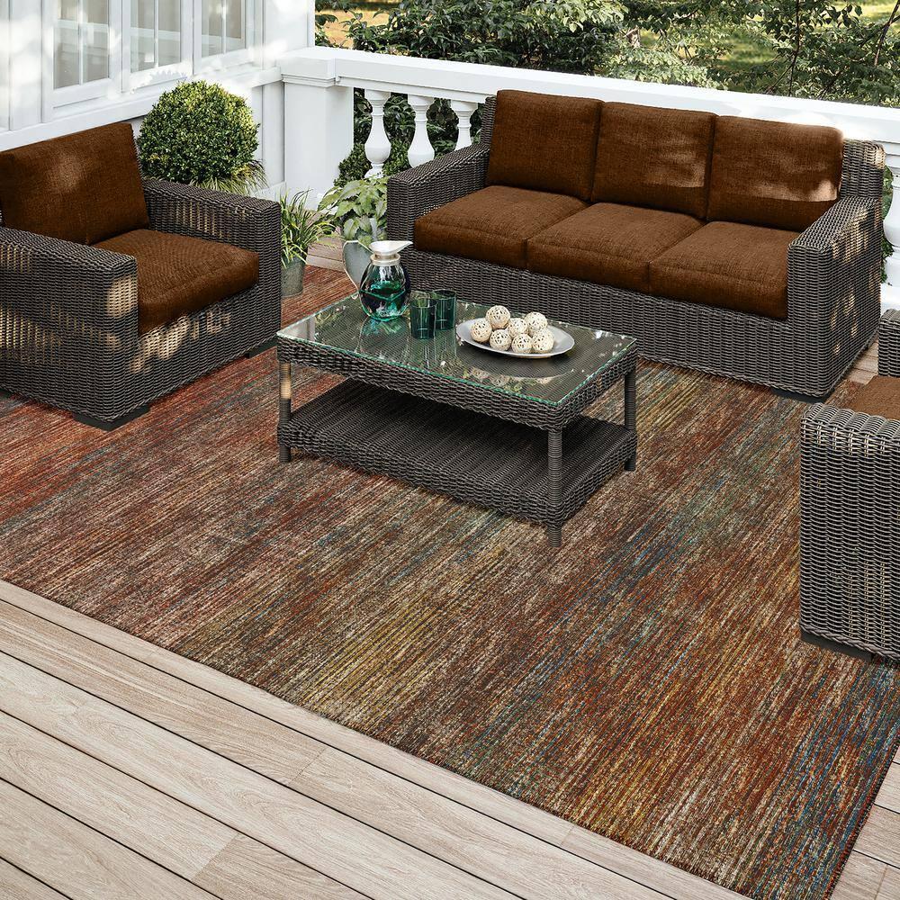 Marston Red 8 ft. x 10 ft. Geometric Indoor/Outdoor Area Rug
