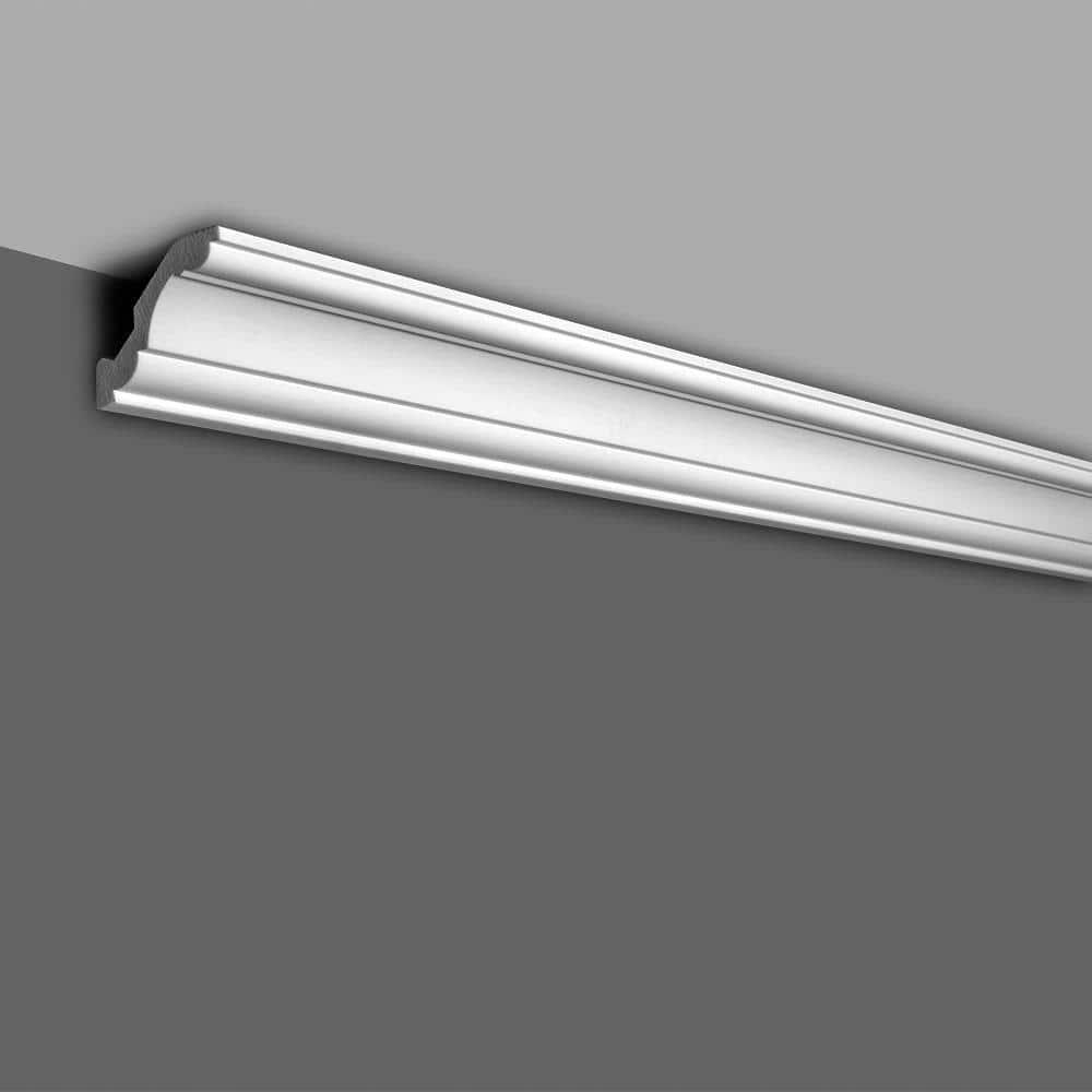 2-1/2 in x 2-1/2 in x 6 in Long Plain Recycled Polystyrene Crown Moulding Sample