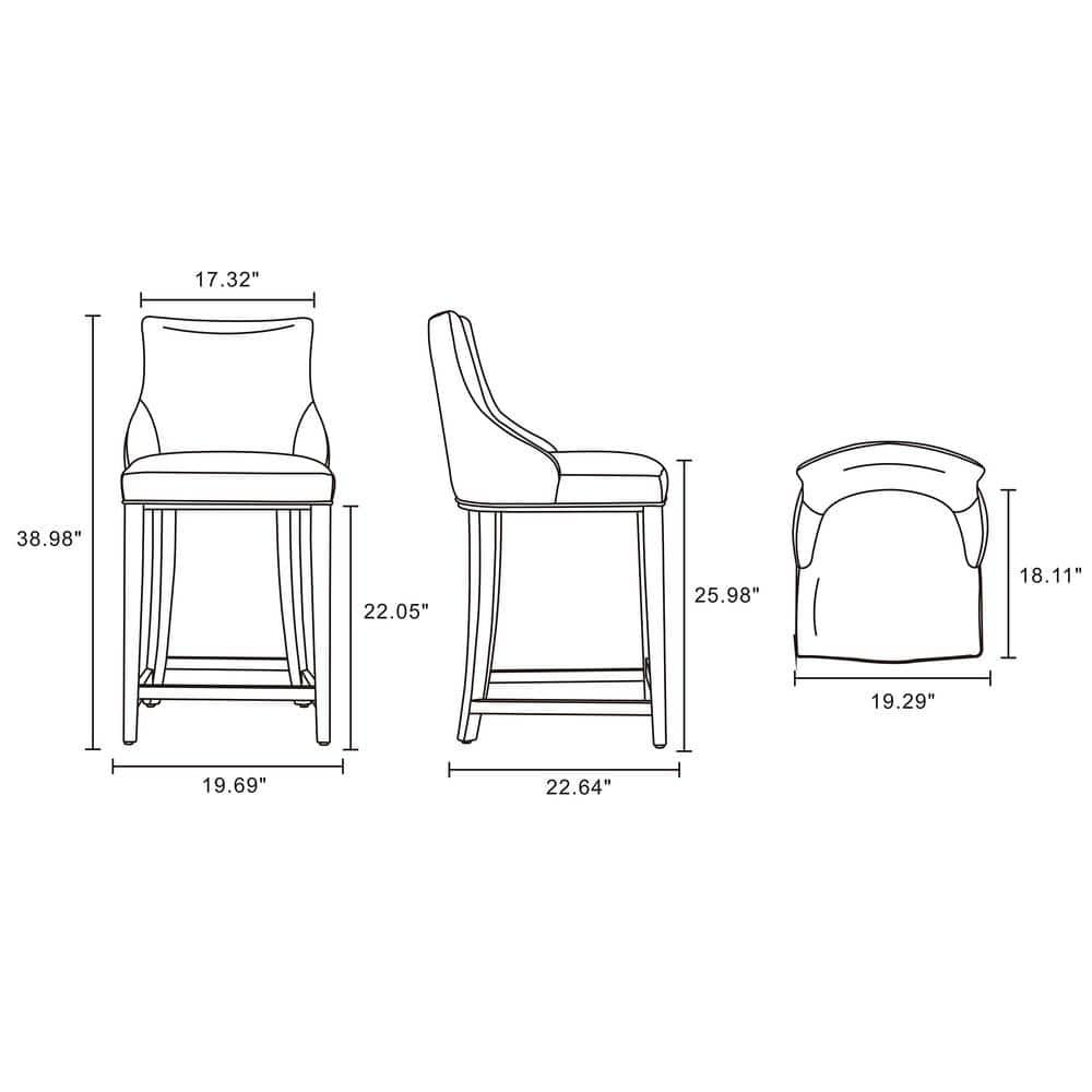 Manhattan Comfort Shubert Modern Leatherette Upholstered Counter Height Barstool Tan: Beech Wood Legs, No Assembly Required