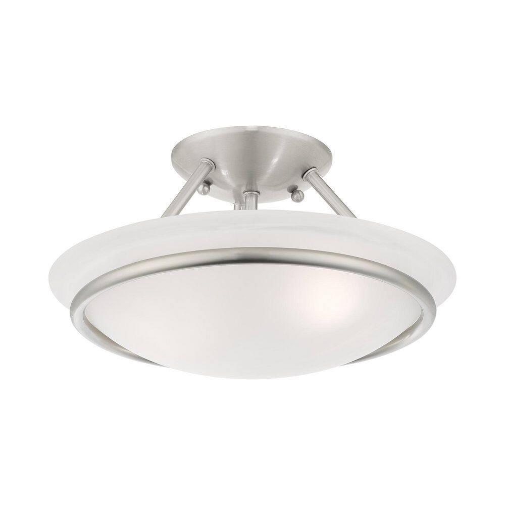 Livex Lighting Newburgh 2 - Light Semi-Flush Mount in  Brushed Nickel