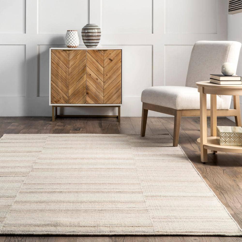 Nuloom Marble Striped Wool-Blend Area Rug, 8' x 10', Beige