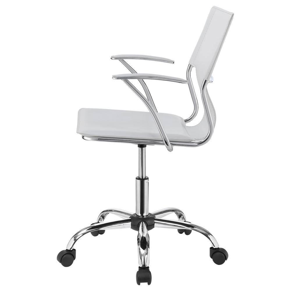 Contemporary styled mid back office chair, White/Chrome - Saltoro Sherpi