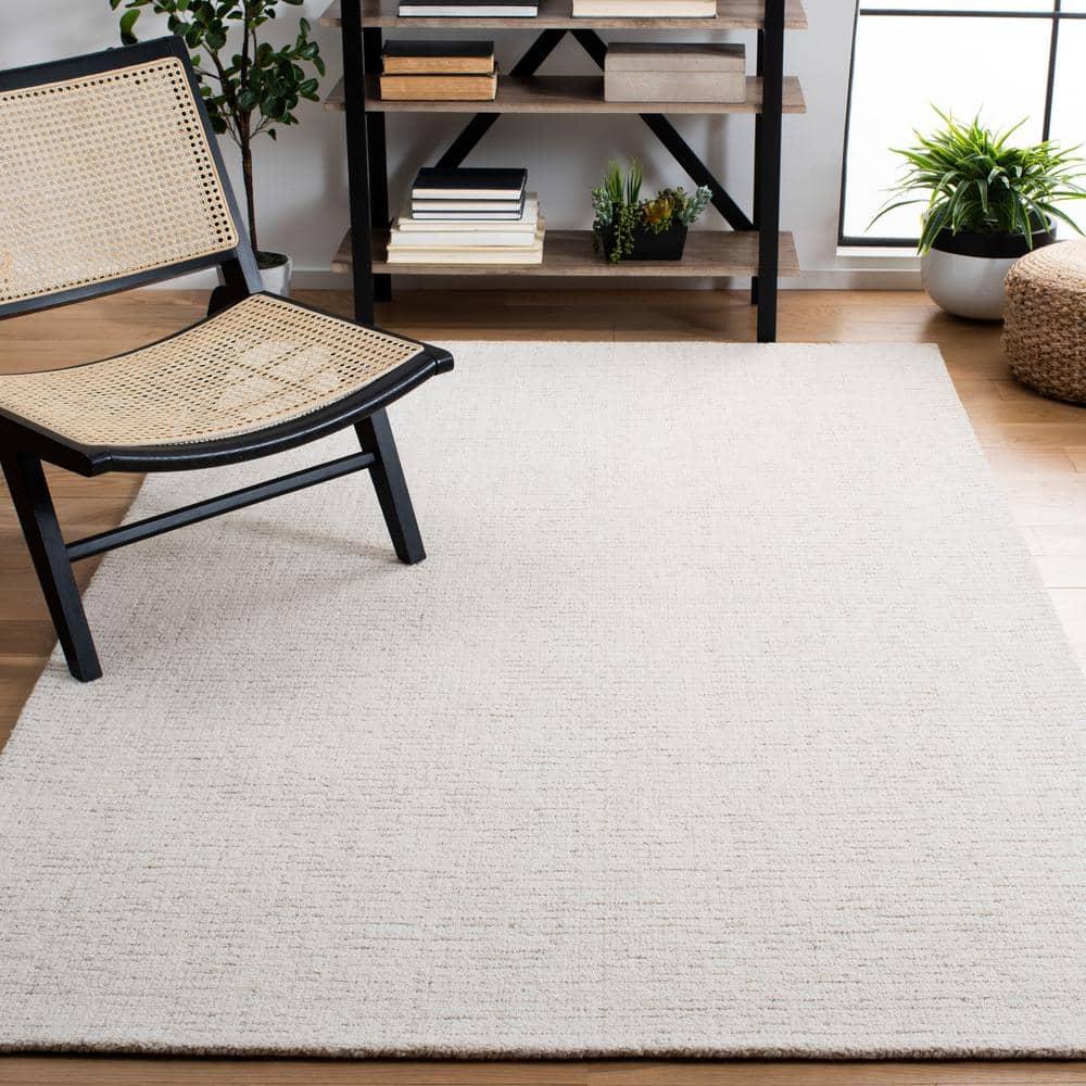SAFAVIEH Abstract Delia Geometric Wool Area Rug, Ivory/Beige, 4' x 4' Square
