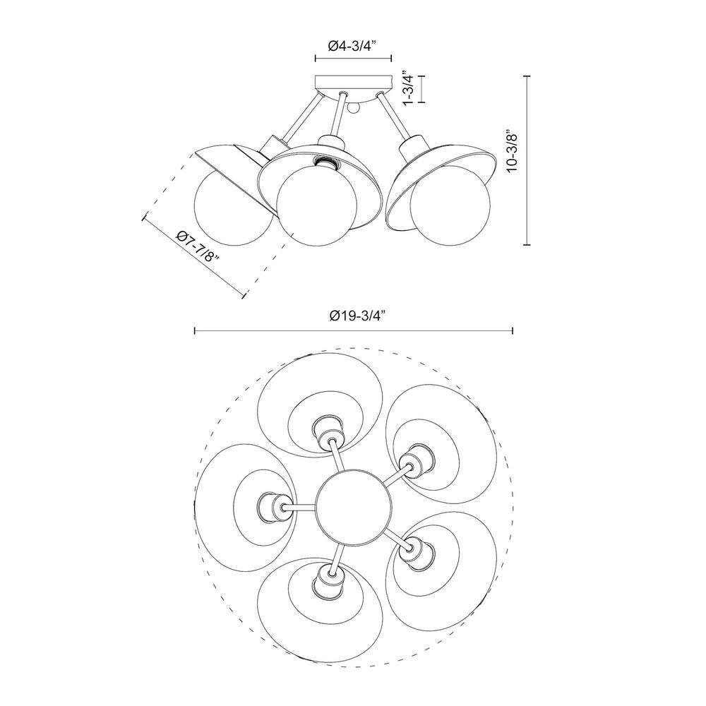 Alora Mood Francesca Glass Semi Flush Mount