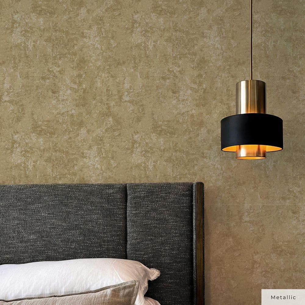 Tempaper & Co. Distressed Gold Removable Peel and Stick Wallpaper, Gold Leaf, 28 sq ft: Nursery, Botanical, Vinyl, Self-Adhesive