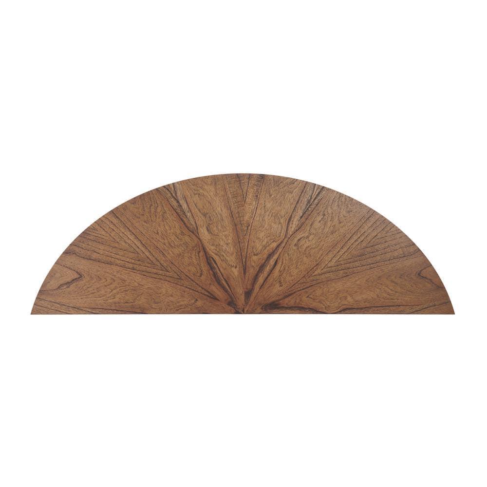 Martin Svensson Home LAX Half-Moon Wood Sofa Console Table in Warm Nutmeg Brown