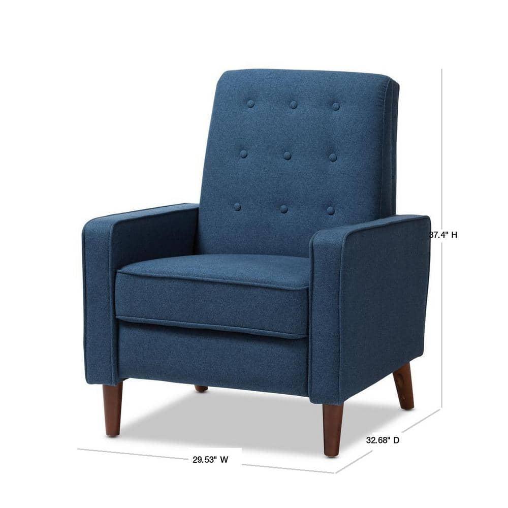 Mathias Mid - Century Modern Fabric Upholstered Lounge Chair - Baxton Studio