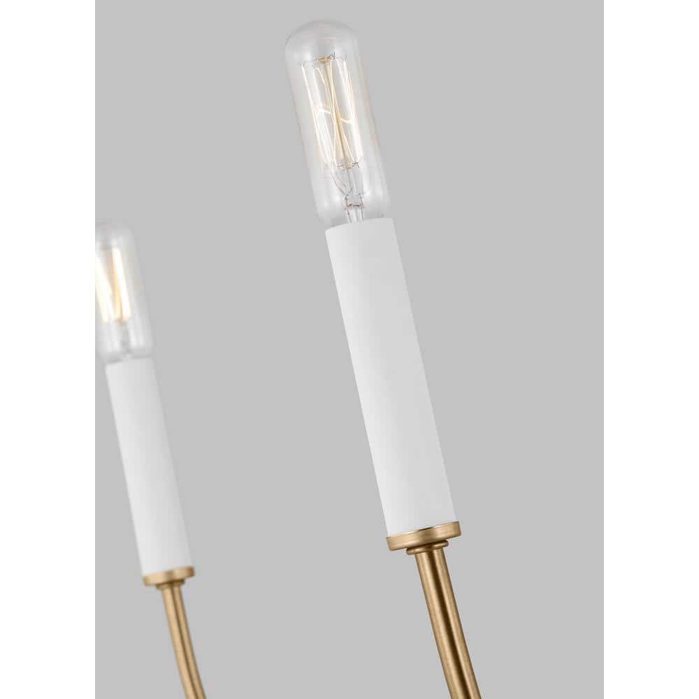 Elegant Satin Brass 5-Light Chandelier with Clear Silver Accents
