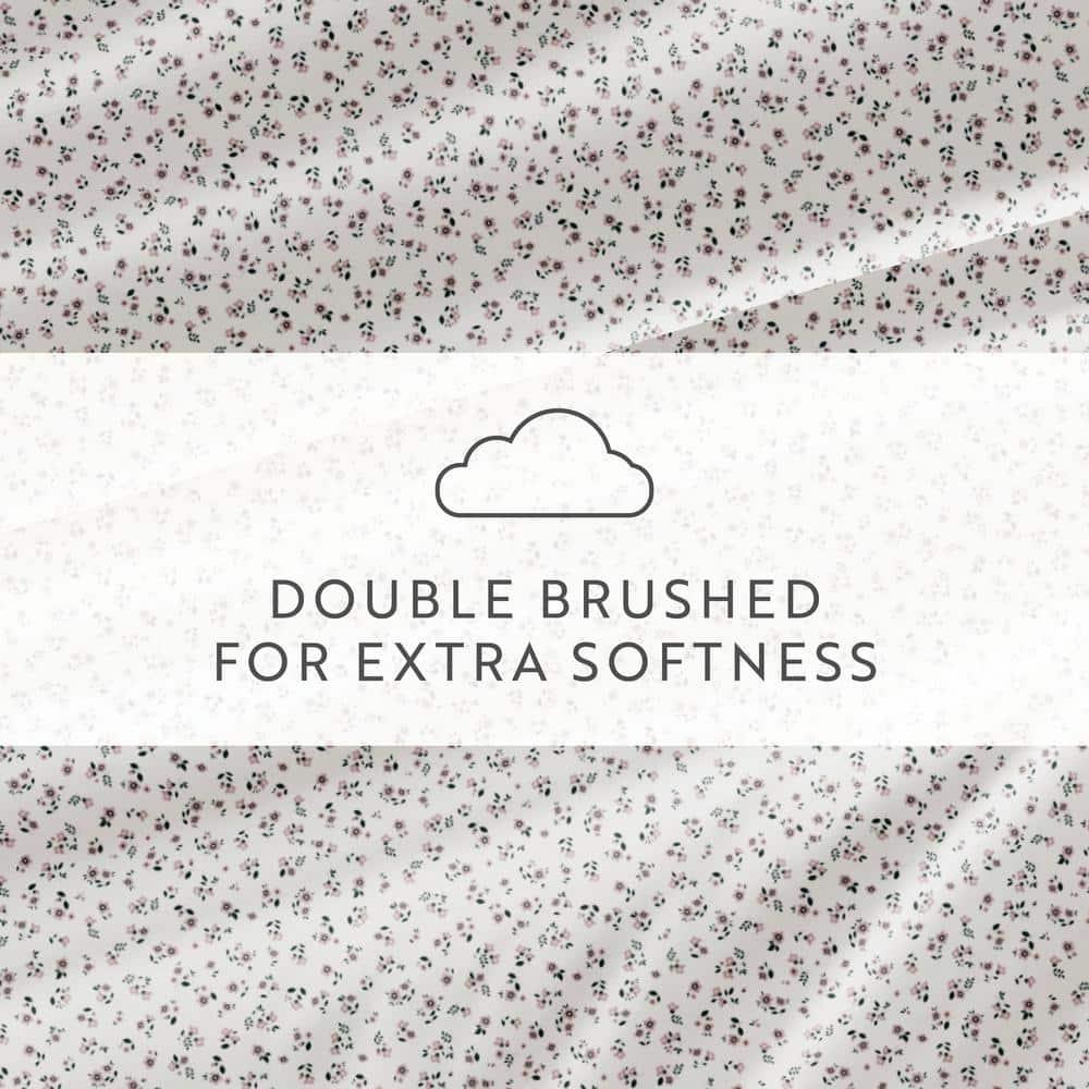 4 Piece Sheet Set Patterned Microfiber Ultra Soft Bedding in Floral Dream