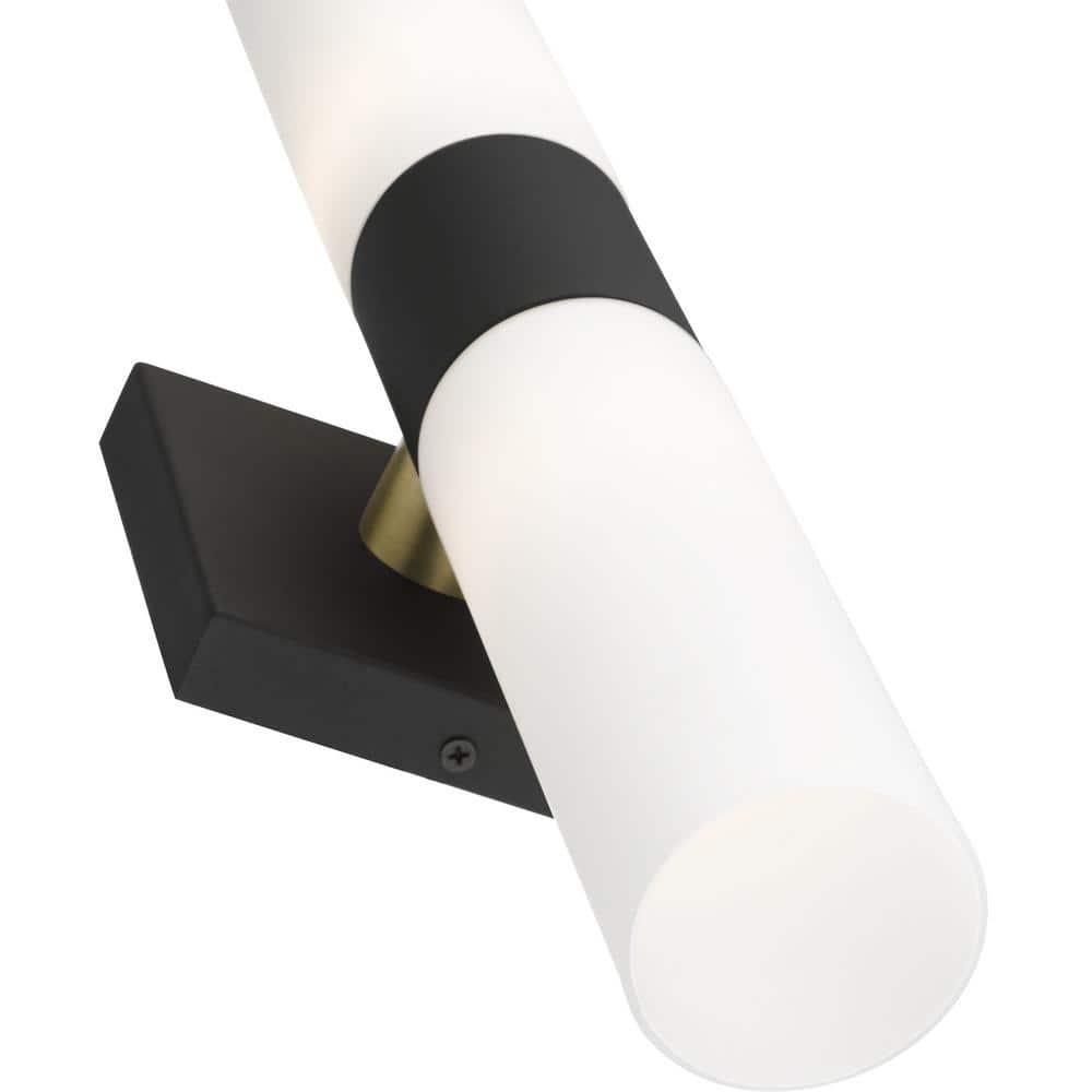 Aero 18" Black and Brass 2-Light Vanity Sconce