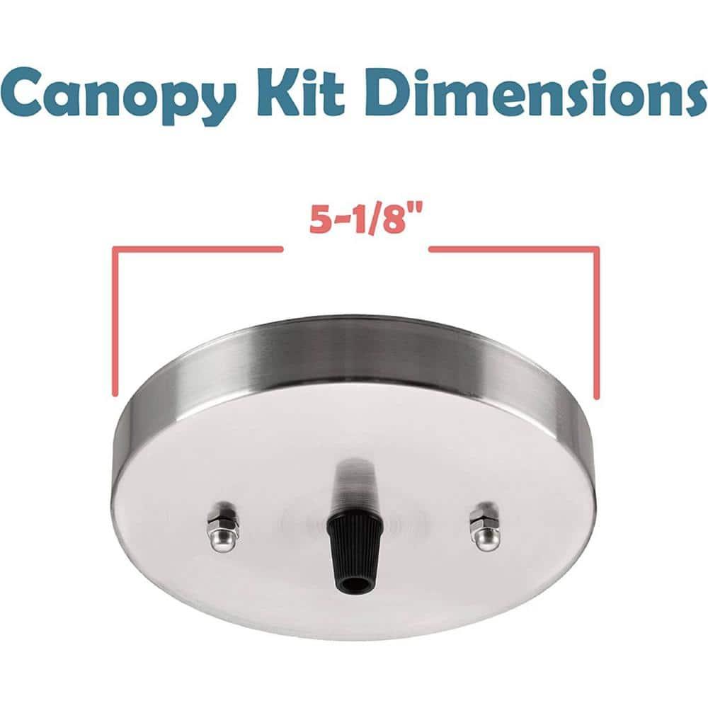 Aspen Creative 21512-22 Canopy Kit, 5-1/8"D, 7/16" Center Hole, Matte White, 2PK