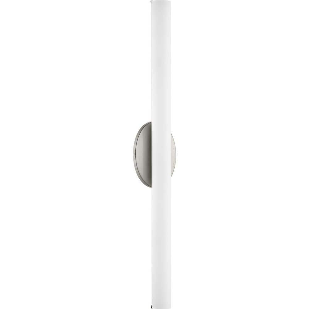 Progress Lighting Parallel Collection 1-Light LED Bath Vanity Fixture, Brushed Nickel, Opal Glass Shade