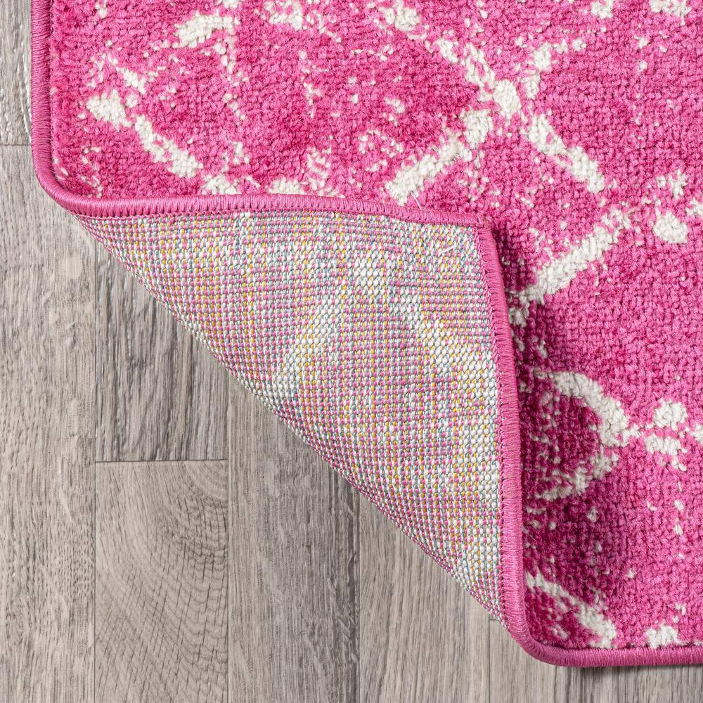 8' x 10' Moroccan HYPE Boho Vintage Diamond Area Rug, Fuchsia/Ivory - JONATHAN Y