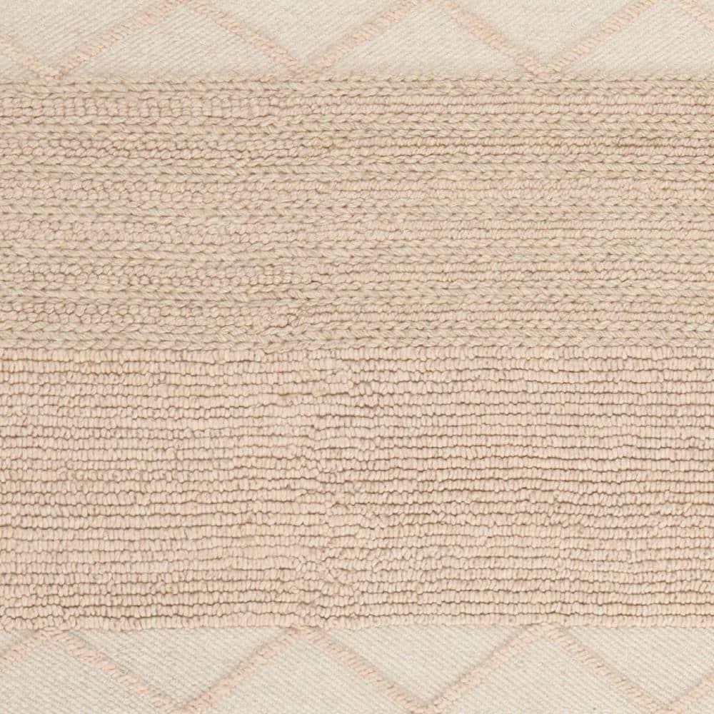 Highland Dunes Tulane Natura Hand Woven Wool/Cotton Geometric Rug in Beige