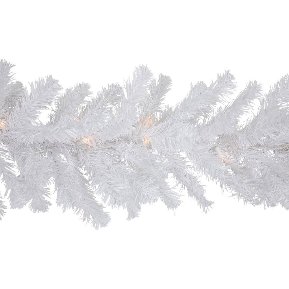 Northlight Seasonal 50' x 10" Pre-Lit Commercial Length Snow White Christmas Garland Clear Lights