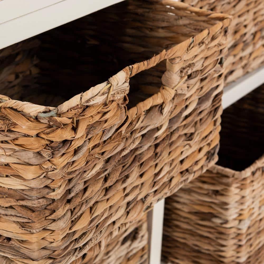 Herman Storage Unit with Wicker Baskets - Distressed Cream - Safavieh.