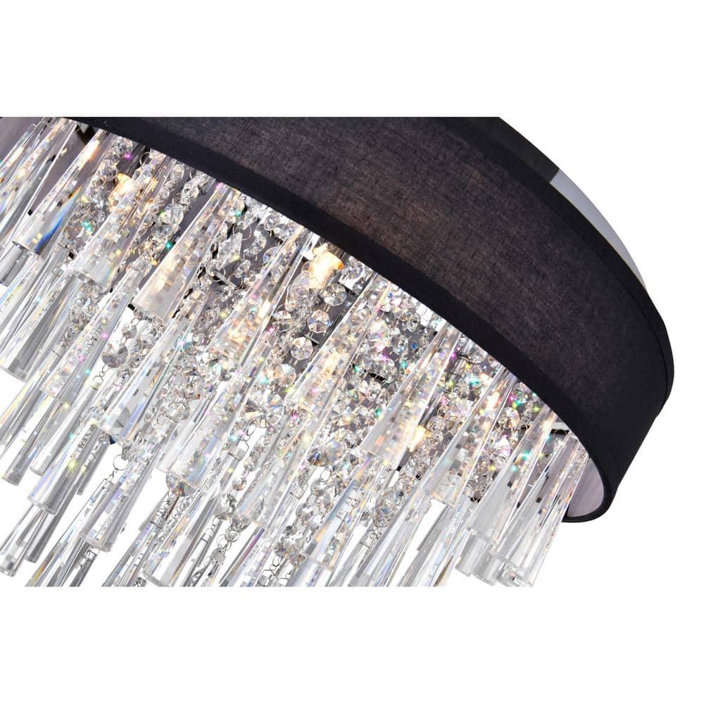 CWI Lighting Franca 8 Light Drum Shade Metal Flush Mount Light in Chrome