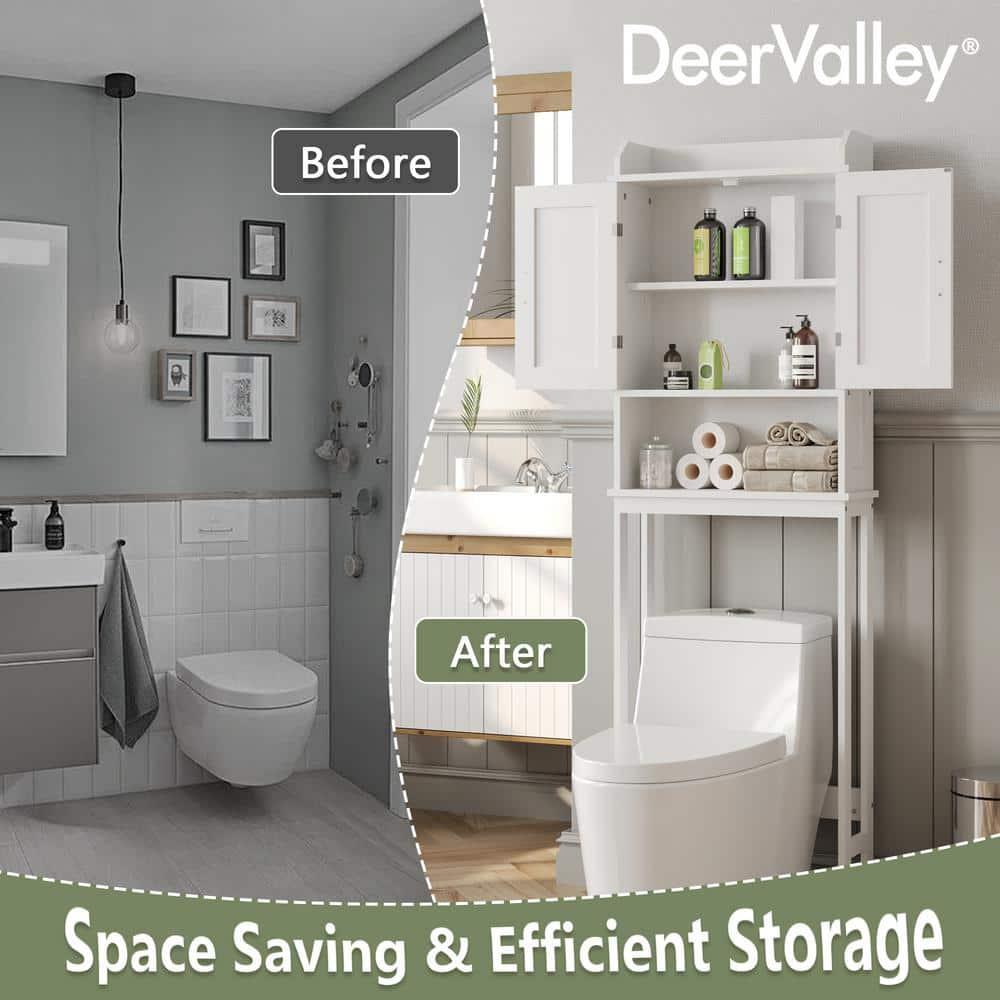 DeerValley Bathroom Freestanding Over the Toilet Storage Cabinet, White & Reviews | Wayfair