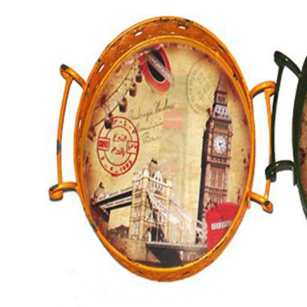 Modern Urban Print Oval Serving Trays with Handles, Set of 3