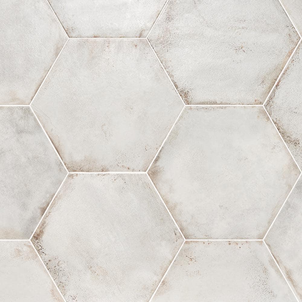 Angela Harris Fuller 20" Hex Porcelain Metallic Look Floor and Wall Tile