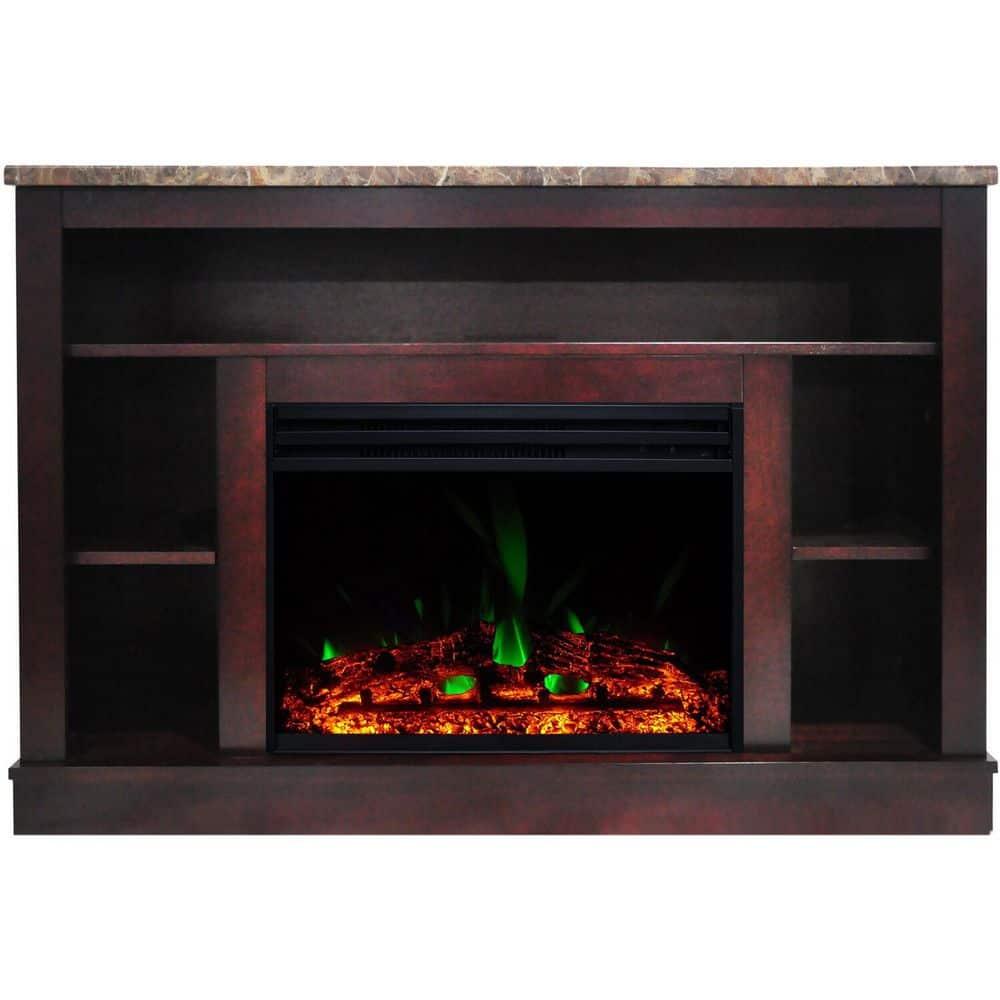 Cambridge Seville Freestanding Fireplace Mantel TV Stand with Storage Shelves and 1500W Electric Heater Insert
