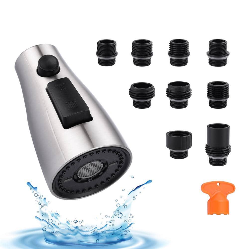 WOWOW 3-Function Sprayer Pull Down Kitchen Faucet Spray Head Replacement With 9-Adapter Kit