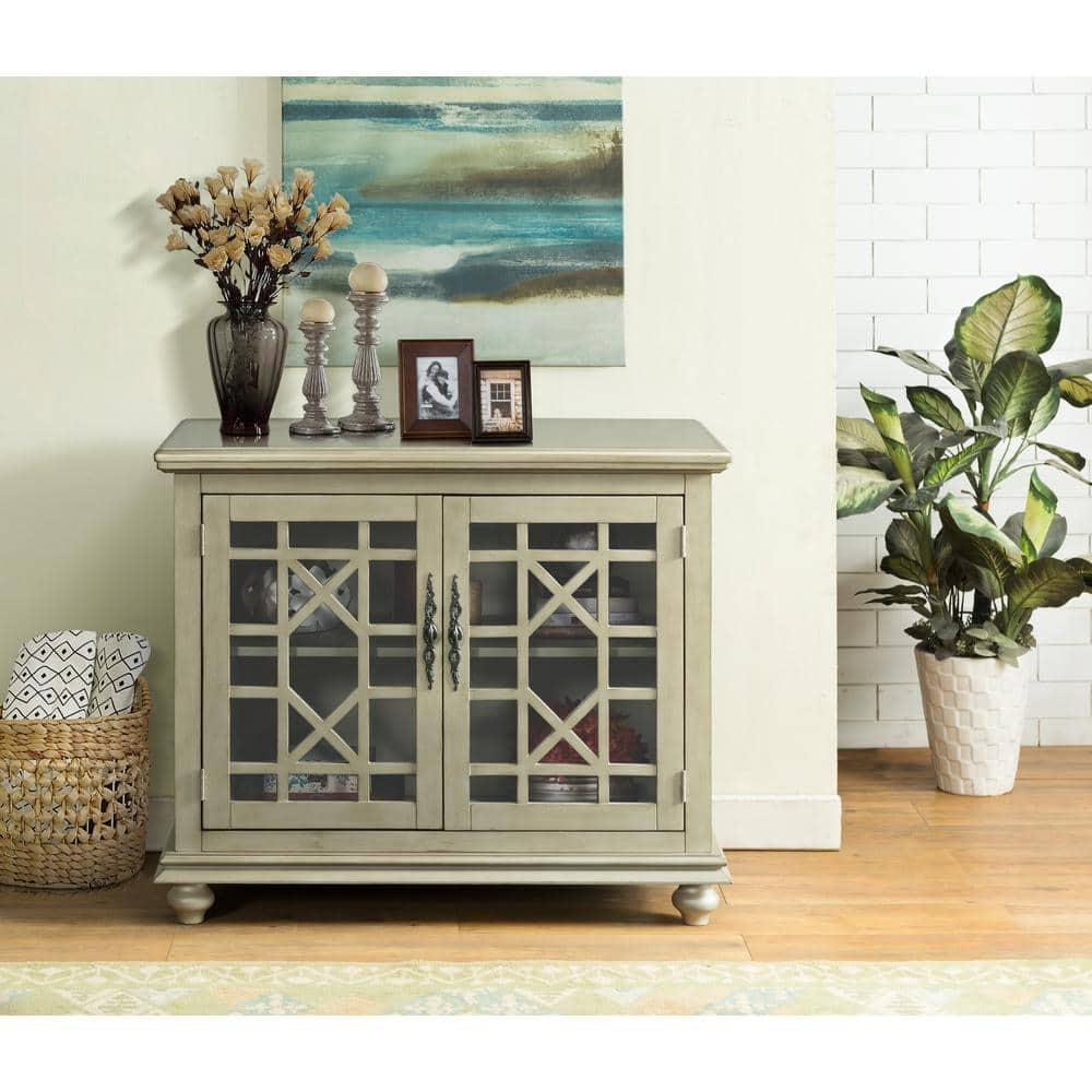 Martin Svensson Home Elegant Small Spaces TV Stand, Antique Silver