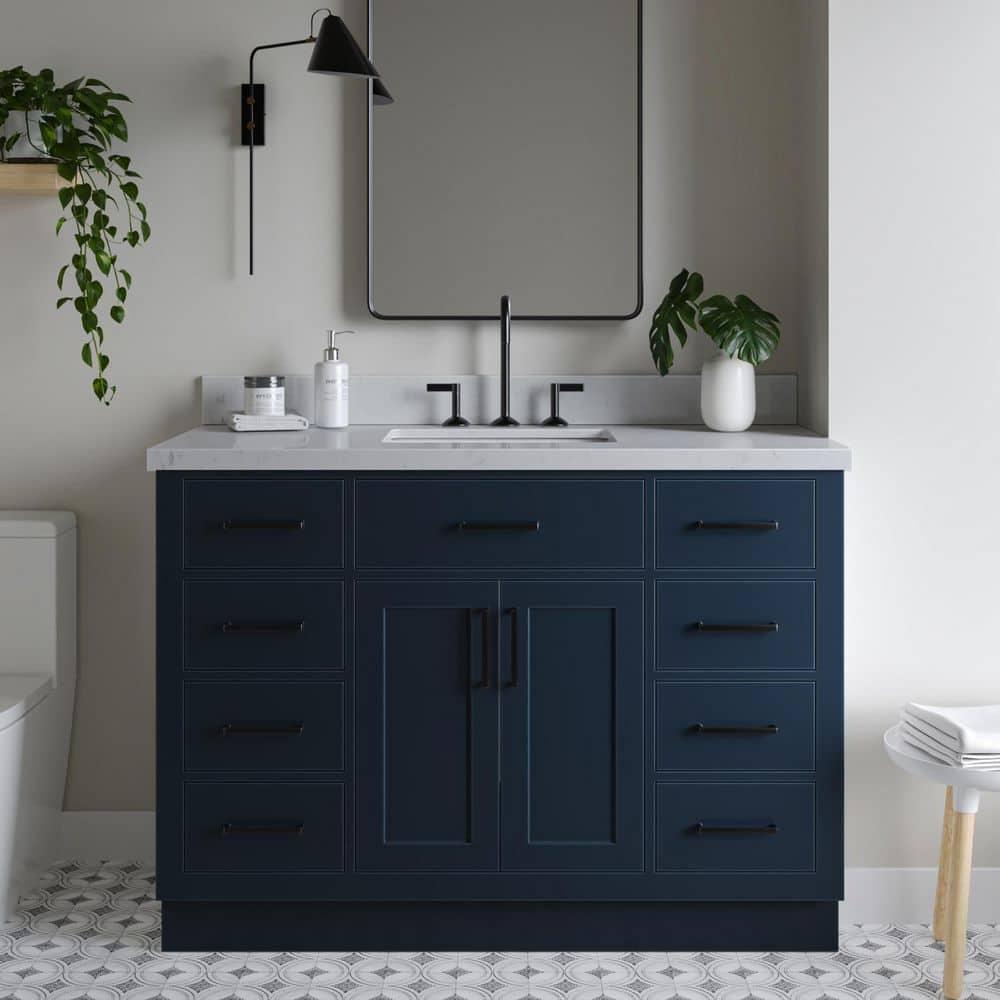 Ariel T048s-Bc Hepburn 48" Single Free Standing Vanity Cabinet Only - Blue