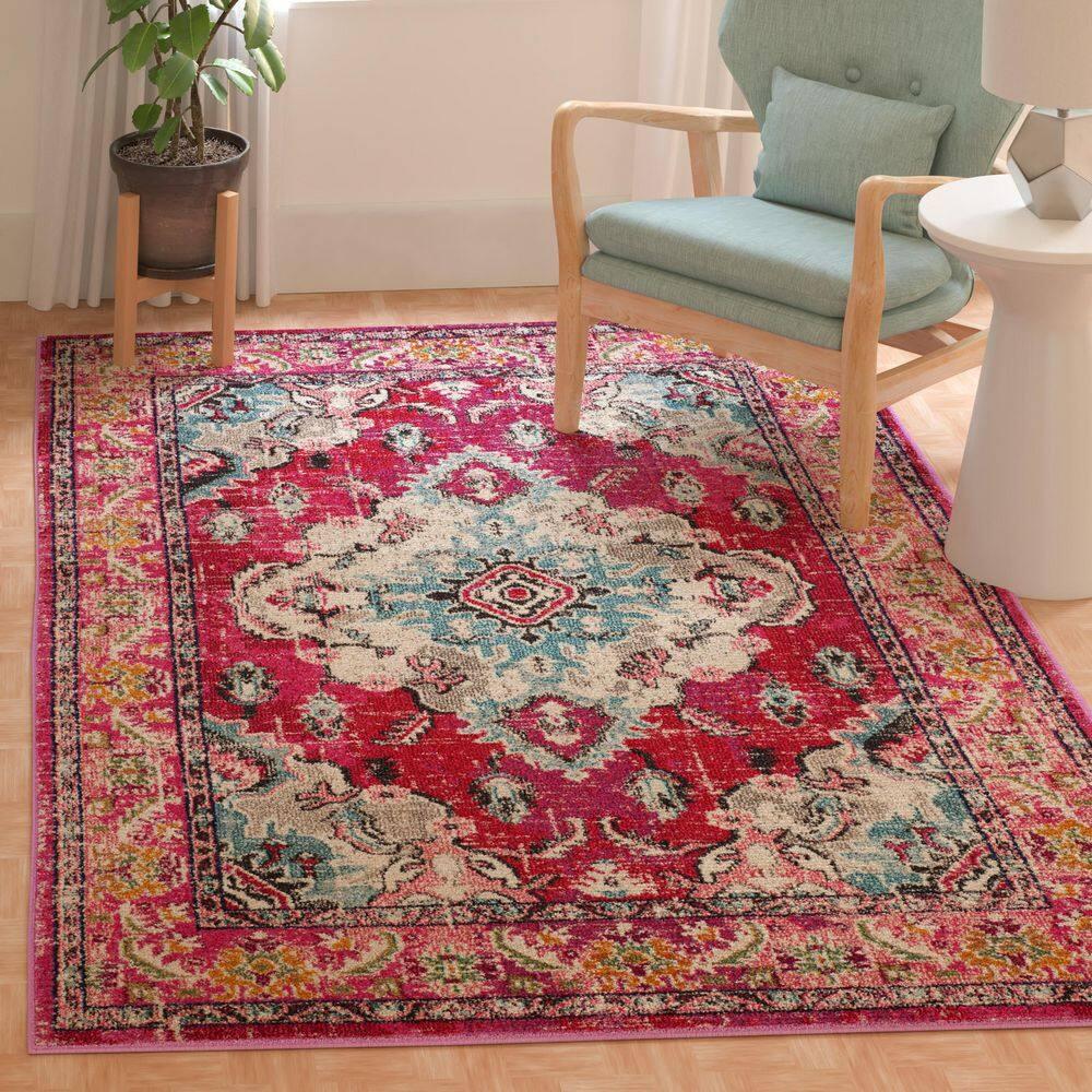 Monaco MNC243 Power Loomed Indoor Area Rug - Pink/Multi - 9'x12' - Safavieh