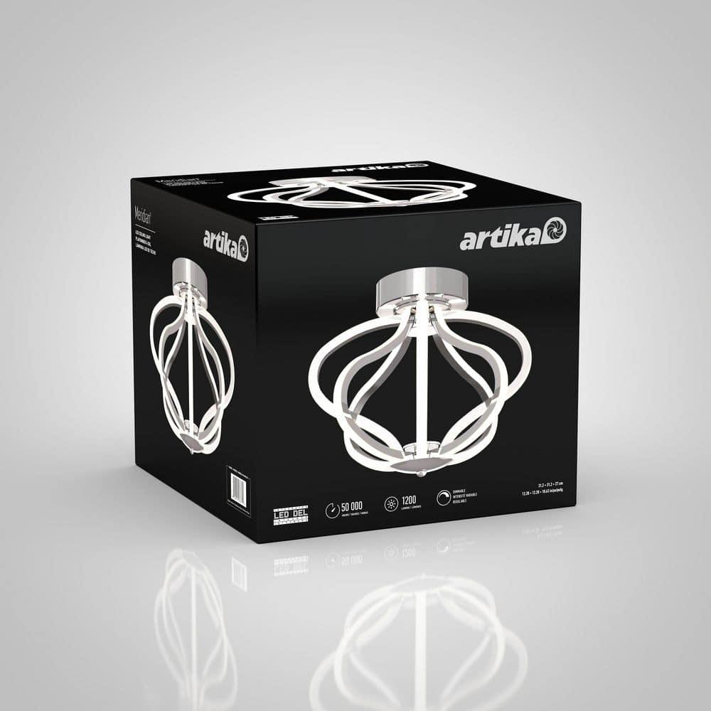 Artika Meridian Lámpara de Techo LED Lámpara Integrada de Montaje Empotrado, Acabado Cromado