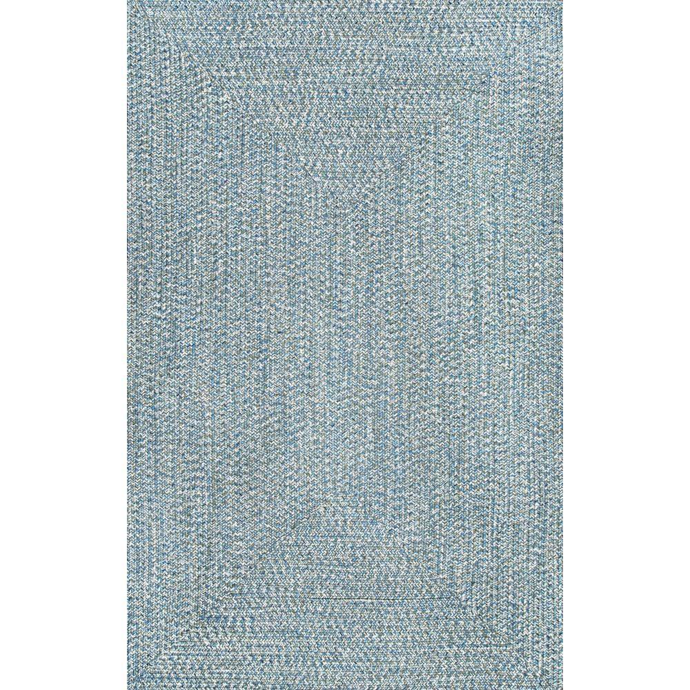 nuLOOM Wynn Braided Indoor/Outdoor Aqua 3' x 5' Casual Area Rug