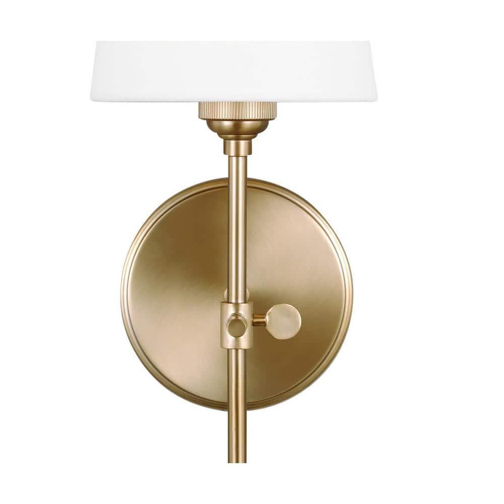 Generation Lighting 1-Light Baker Bath Fixture Wall Lamp Satin Brass 4187201-848 | Bathroom Light Fixture for Home Decor | Wall Sconce Vanity Light Fixture and Bathroom Accessory