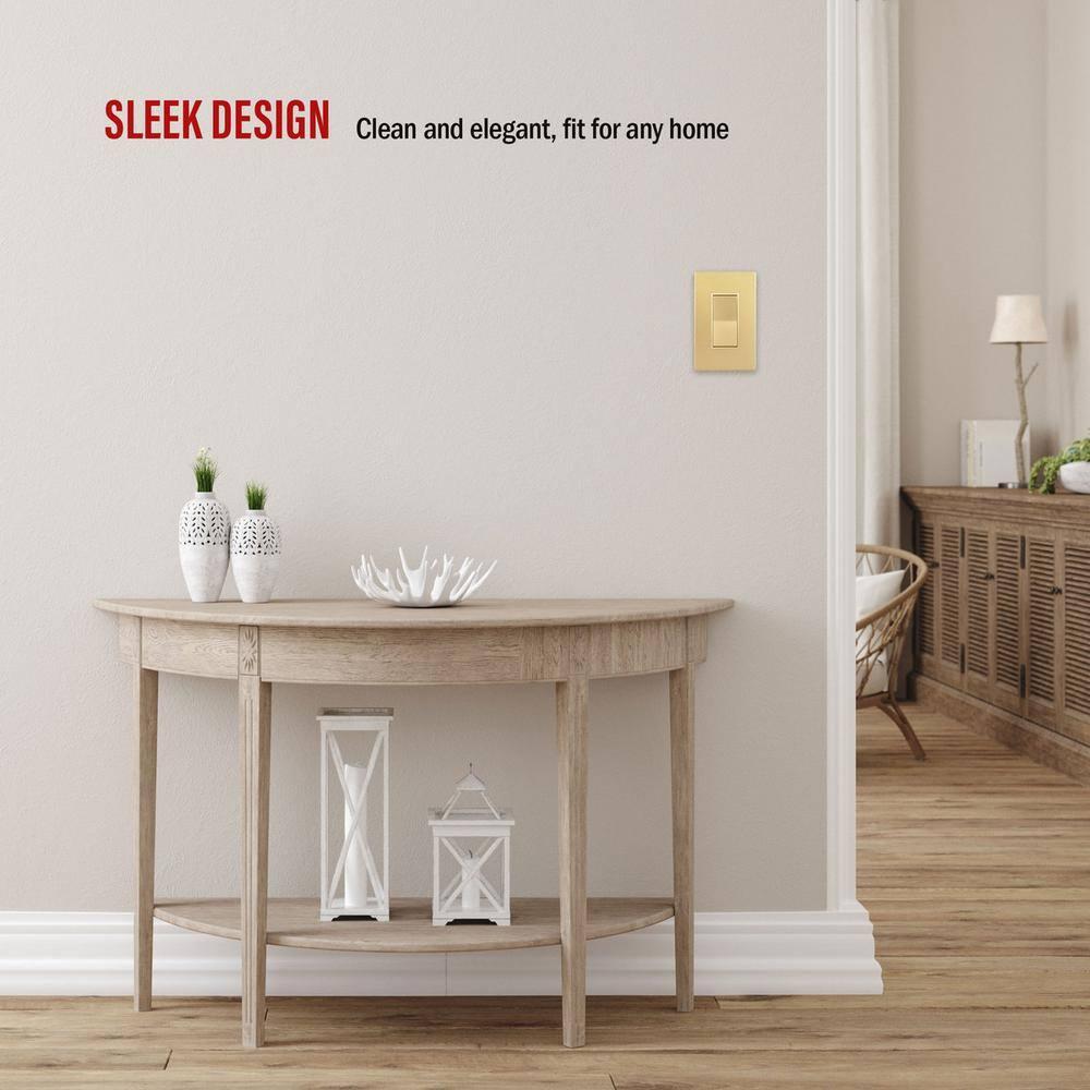 ENERLITES Elite Series Screwless Decorator Wall Plate, Child Safe Outlet Cover, Gloss Finish, Standard Size 1-Gang, Unbreakable Polycarbonate Thermoplastic, Gold