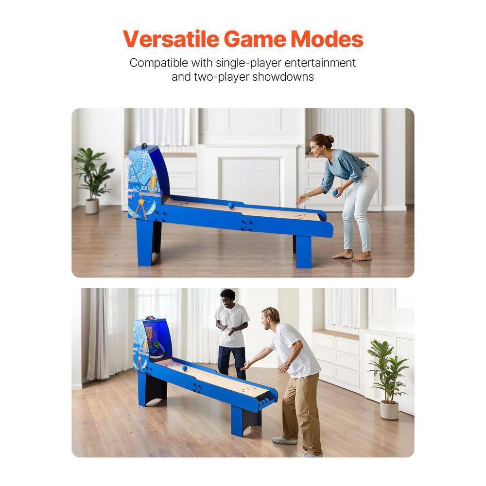8 ft. Roll and Score Classic Arcade Game Table, Skee Ball Arcade Machine Indoor with Electronic Scorer, Sound, Automatic