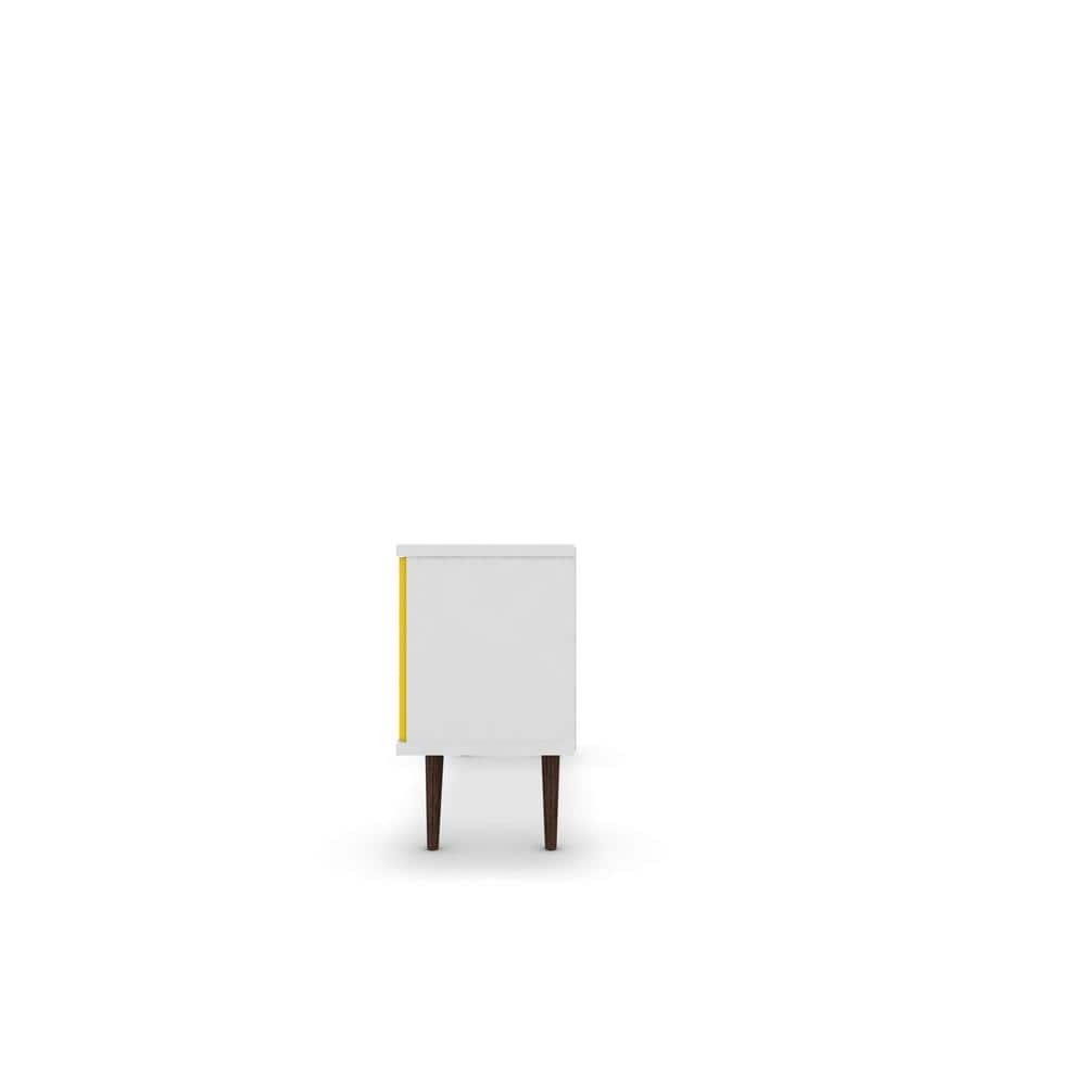 53.14" Liberty TV Stand for TVs up to 50" White/Yellow - Manhattan Comfort