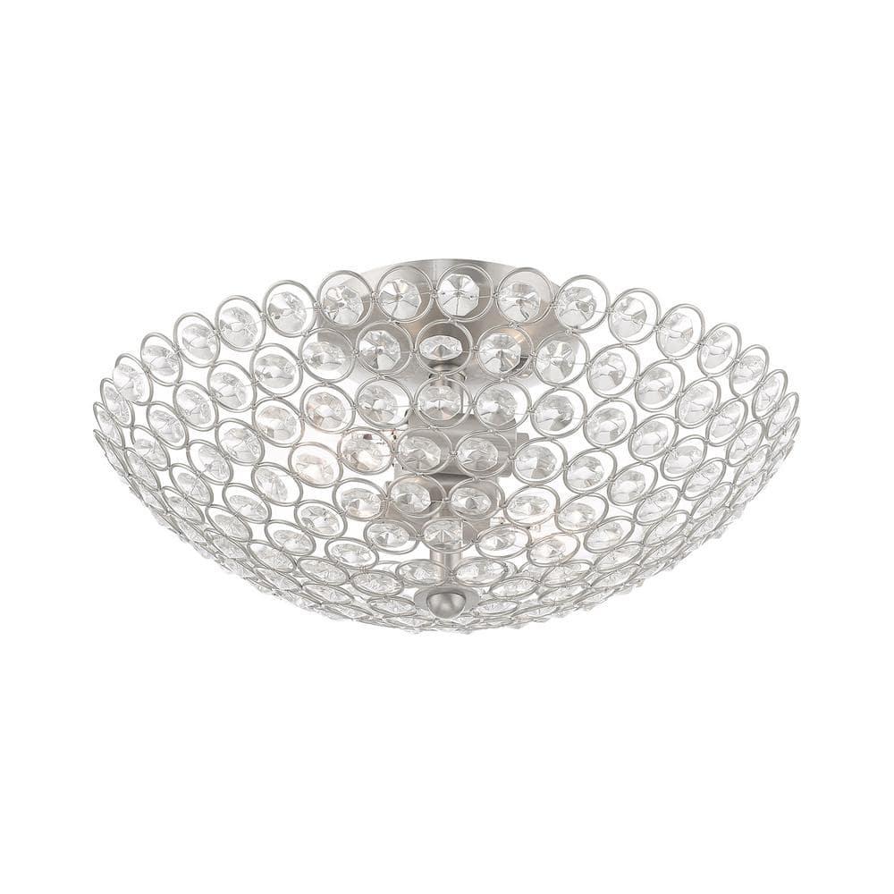 Livex Lighting Cassandra 2 - Light Semi-Flush Mount in  Brushed Nickel
