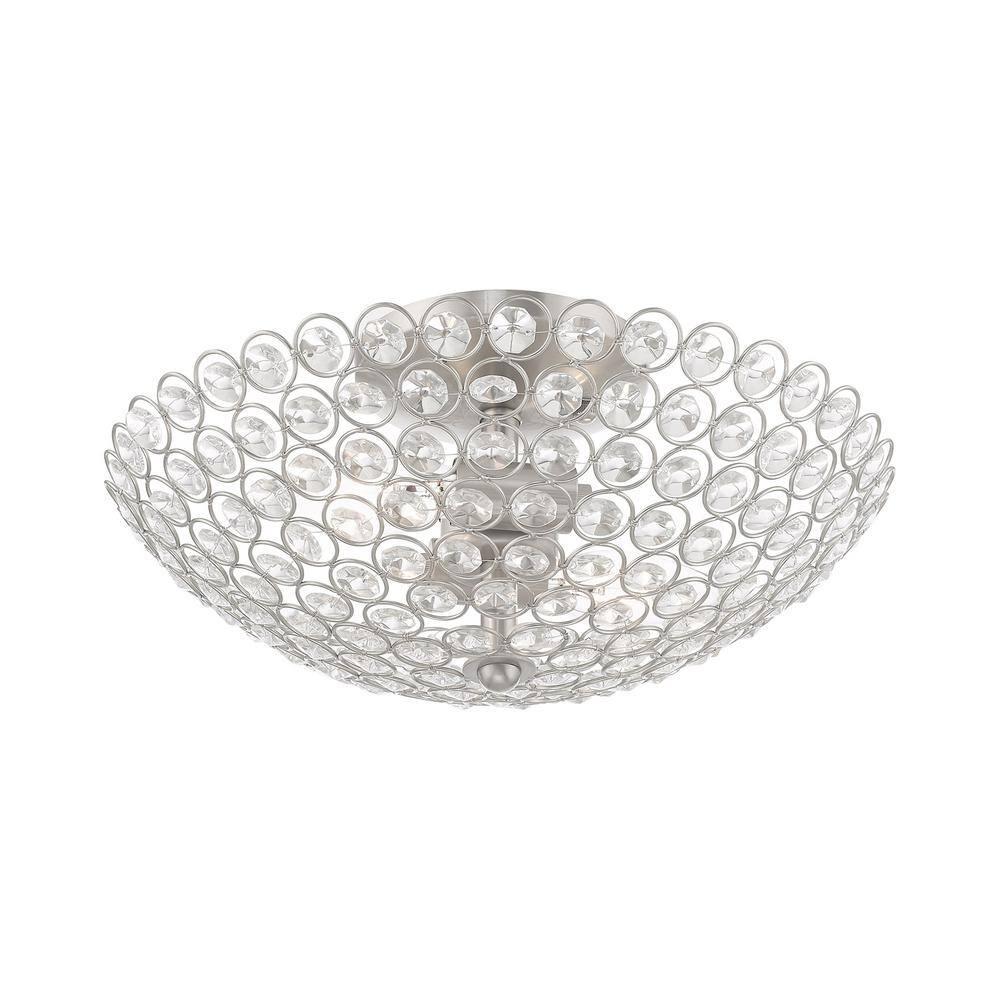 Livex Lighting Cassandra 2 - Light Semi-Flush Mount in  Brushed Nickel