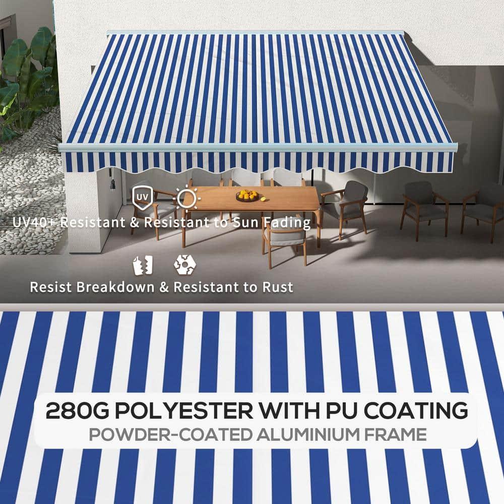 Outsunny Polyester Cover Retractable Patio Awning