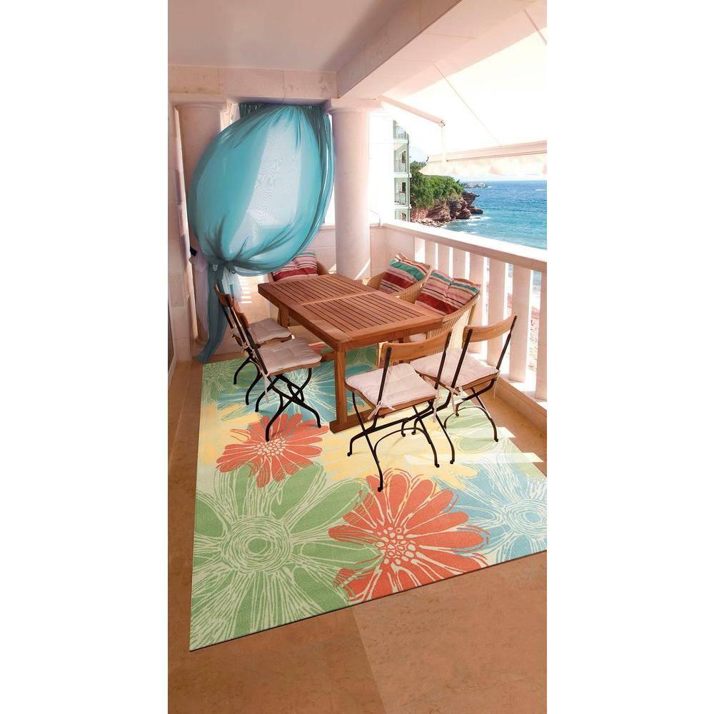 Nourison Home & Garden Ivory Indoor/Outdoor Area Rug RS022 5'3" x 7'5"